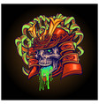 monster samurai warrior skull helmet vector image vector image
