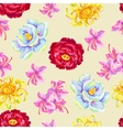 seamless pattern with china flowers bright buds vector image