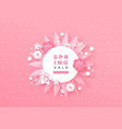 spring sale template with pink paper cut flower vector image vector image