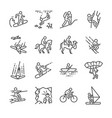 travel activities line icon set vector image vector image