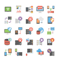 Database and storage flat icons pack Royalty Free Vector