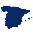 map spain in blue colour vector image vector image