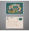 two-sided card on a school theme with doodles vector image
