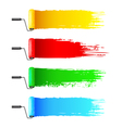 colorful paint rollers and grunge stripes vector image vector image