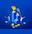 isometric business team success leadership vector image vector image