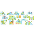 labyrinths flat set vector image