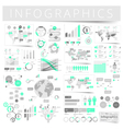 infographics with data icons world map charts vector image