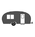 rv camping trailer travel mobile home caravan vector image vector image