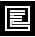 capital letter e from white stripe enclosed vector image