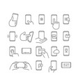 modern smartphones icons linear pictograms vector image