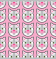 cute cats faces seamless kids pink pattern vector image