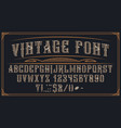 decorative vintage font on dark background vector image