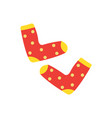 warm cozy socks red with polka dots isolated vector image