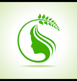 eco icon with women face stock vector image