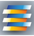 infographics blue and orange shiny paper rectangle vector image