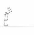 single continuous line drawing arab businessman vector image