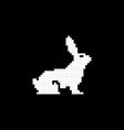 standing rabbit logo template with pixelated vector image