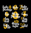 happy easter hand drawn quotes vector image