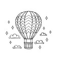 card with hot air balloon and cloud hand drawn vector image
