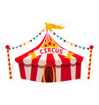 circus tent awning red and white stripes vector image