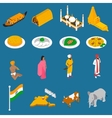 indian touristic attractions isometric icons vector image