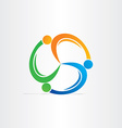 people in circle teamwork symbol vector image