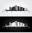 seattle usa skyline and landmarks silhouette vector image vector image