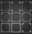 decorative frames and borders square set 3 vector image