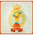 grunge background with trophies and awards vector image