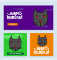 happy halloween invitation design with cat vector image