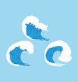 ocean three waves vector image vector image