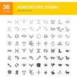 zodiac horoscope line web glyph icons vector image