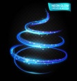 neon glow line in motion blurred edges vector image vector image