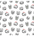 seamless pattern with cute panda asian bear vector image