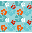 hibiscus pattern in blue vector image vector image