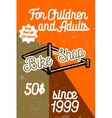 color vintage bike shop banner vector image