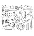 hand drawn bakery design elements vector image vector image