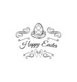 easter eggs in nest decorated swirls bow ornate vector image