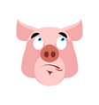 pig surprised emoji piggy astonished emotion vector image