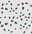 seamless pattern with flowerspalm branch leaves vector image