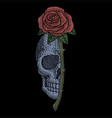 skull rose vintage vector image vector image
