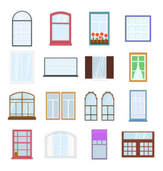 Windows set with different design of frames Vector Image