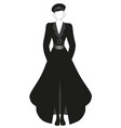 elegant lady dressed in retro military style vector image
