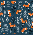 funny foxes seamless pattern vector image vector image