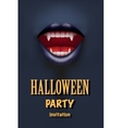 halloween party invitation with vampire mouth vector image