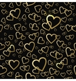 seamless pattern with gold shining hearts vector image vector image