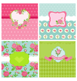 set of floral card - shabby chic theme vector image