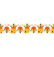 thanksgiving turkey pumpkin cute seamless border vector image vector image