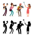 funny professional photographer with camera photo vector image
