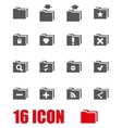 grey folder icon set vector image